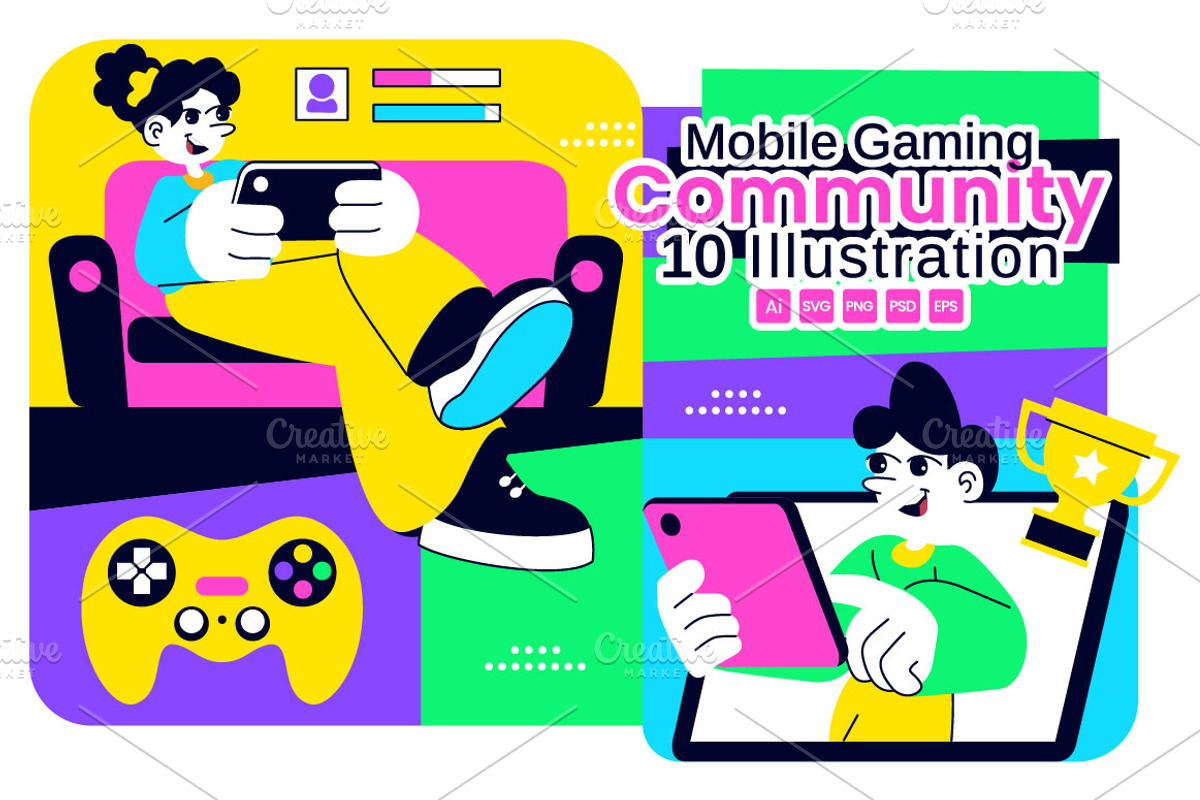 10 Mobile Gaming Community, a Technology Illustration by denayunebgt (Photo 1 of 4)
