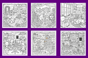Cute Pet Cafe Coloring Pages, an Animal Illustration by BerryPieArt (Thumbnail 3 of 3)