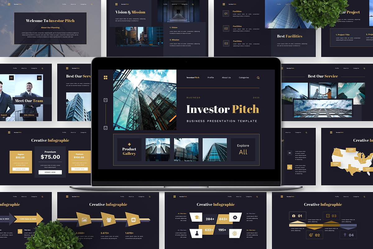 Investor Pitch - Business Powerpoint preview 6