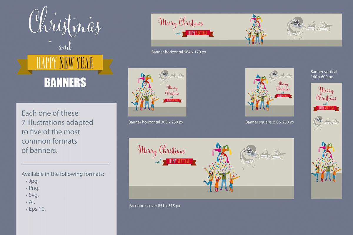 Christmas Cards and Banners Bundle, a Seasonal Illustration by ÁRTICA (Photo 14 of 19)