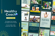 Healthy Coach 2in1 Canva Template, a Social Media Template by Brandearth RRGraph (Thumbnail 1 of 8)