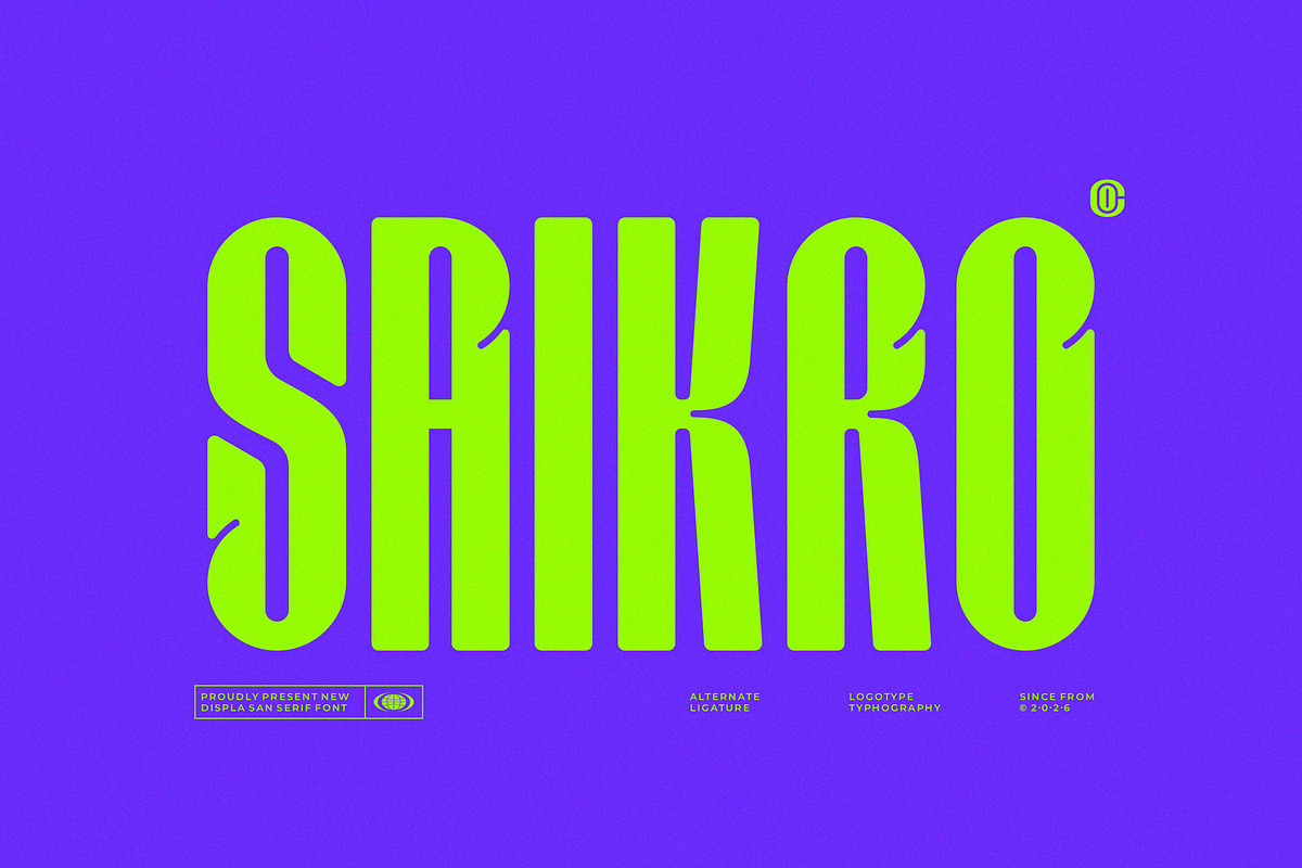 Saikro || Modern Condensed Dosplay, a Sans Serif Font by Ermedia Studio (Photo 1 of 10)