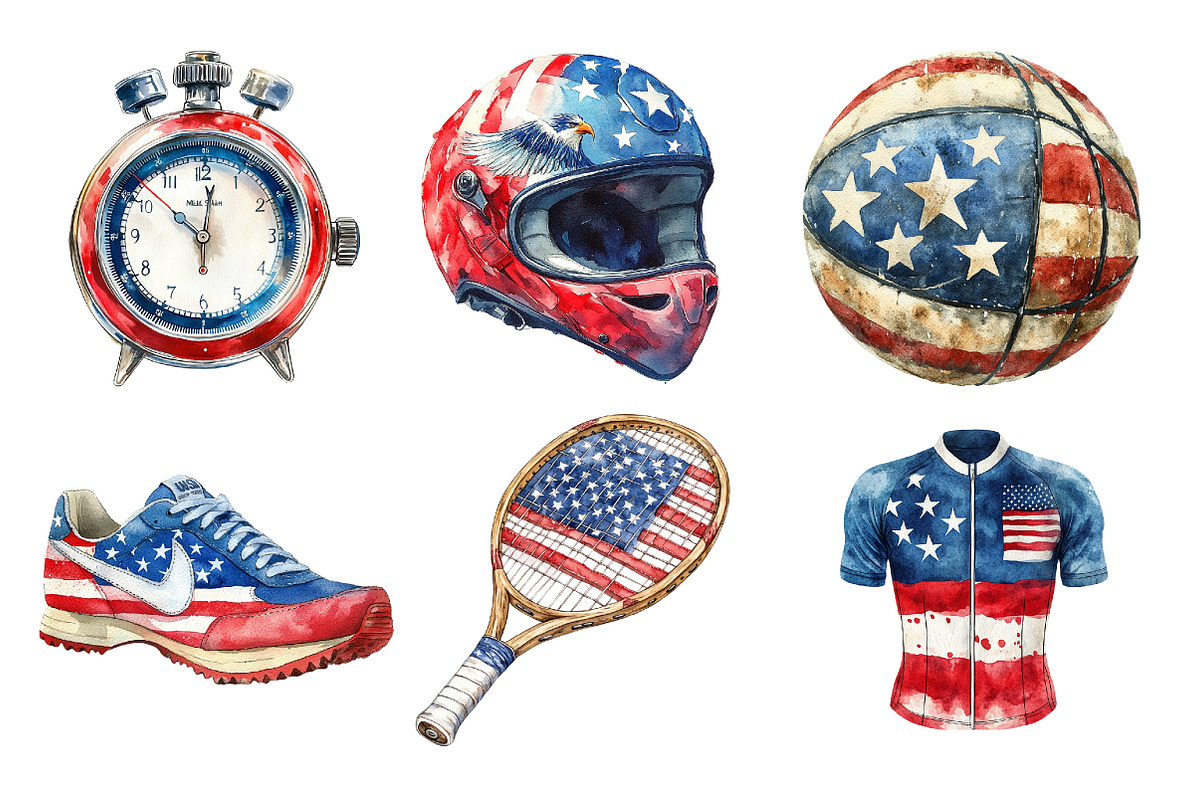 Retro Patriotic Sport PNG, an Illustration by SinaCreation (Photo 2 of 5)