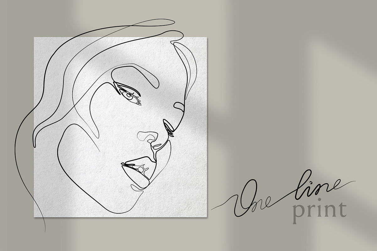 Woman Face Line Art Print, a Person Illustration by Anastasiia_Dzhioeva (Photo 1 of 3)
