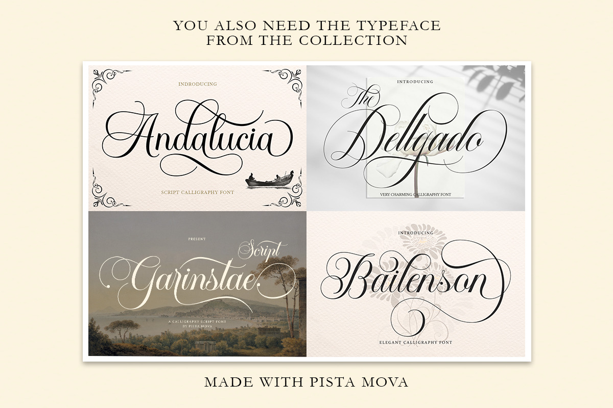 Carista Calligraphy, a Script Font by Pista Mova (Photo 10 of 10)