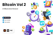 Bitcoin Vol 2 3D Illustration Set, an Object Graphic by SLAB! Design (Thumbnail 1 of 3)