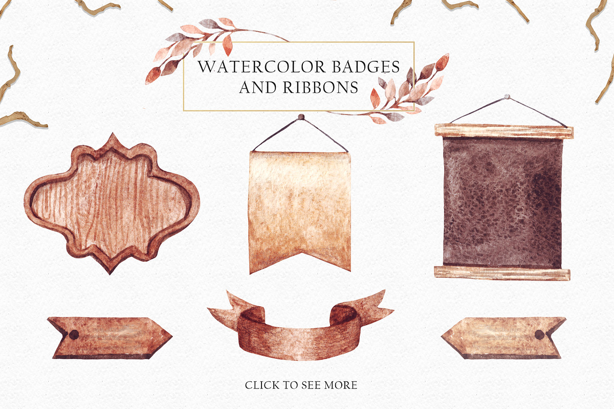 Watercolor autumn set, an Object Graphic by Holovei (Photo 2 of 6)