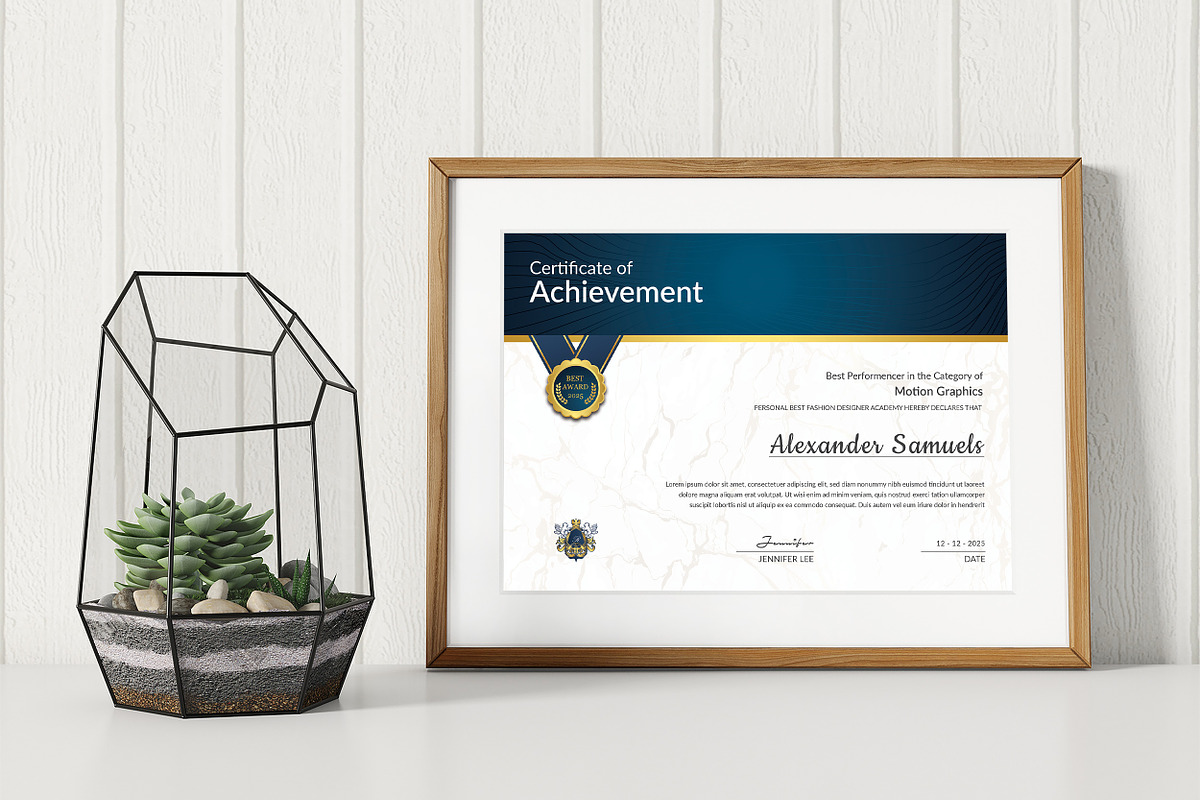 Award Certificate Template, a Stationery Template by ResumeDevisers (Photo 4 of 6)