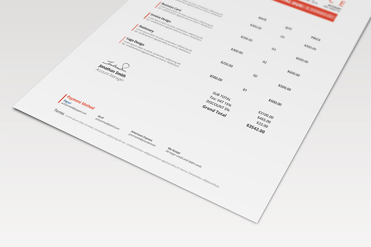 Invoice Template, a Stationery Template by artisanHR (Photo 6 of 7)