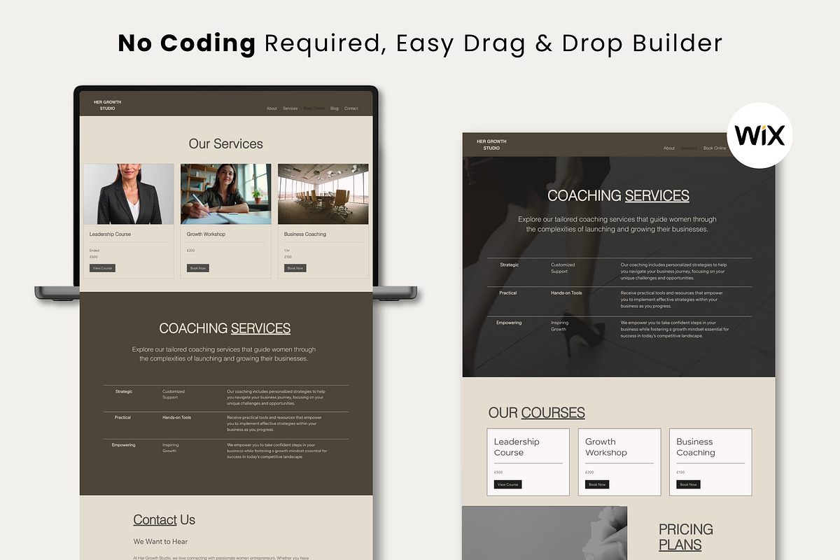 Wix Coaching, Small Business Website, a Wix Template by Sky Dore Design (Photo 9 of 12)