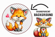 Quirky Valentine Day Fox Clipart, an Illustration by Libby Wishes (Thumbnail 2 of 5)