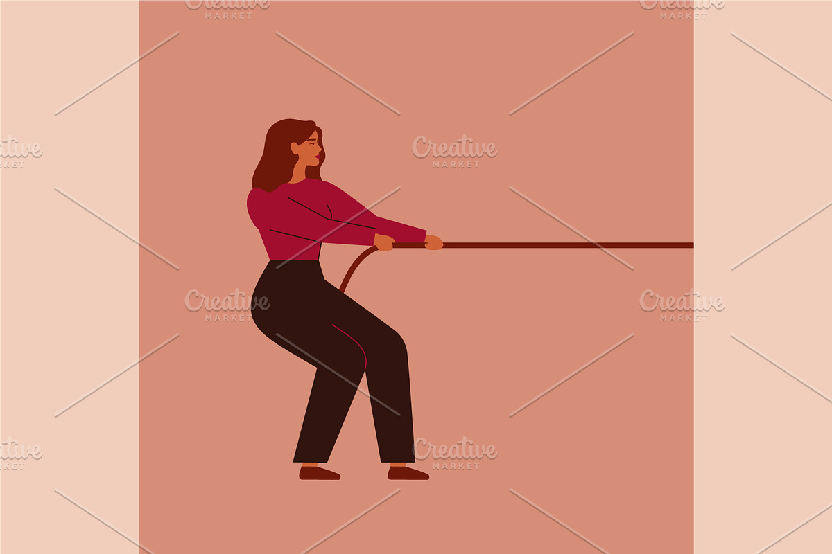 Women Tug of War, a Person Illustration by Mary Long (Photo 4 of 4)