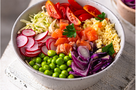 Balanced healthy bowl with