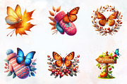 Fall Butterfly Garden Clipart, an Illustration by RobertsArt (Thumbnail 2 of 7)