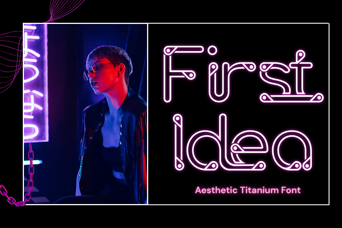 Aesthetic Titanium - Neon Tech Font, a Sans Serif Font by 177Studio (Photo 3 of 8)