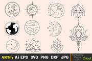 Earth Mystical Celestial Line Arts, an Object Illustration by ARTify Illustrations (Thumbnail 3 of 9)