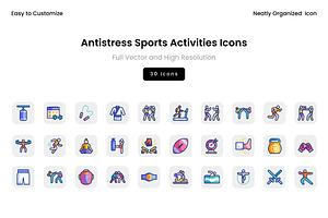 Antistress Sports Activities Icons, a Solid Icon by Wencory