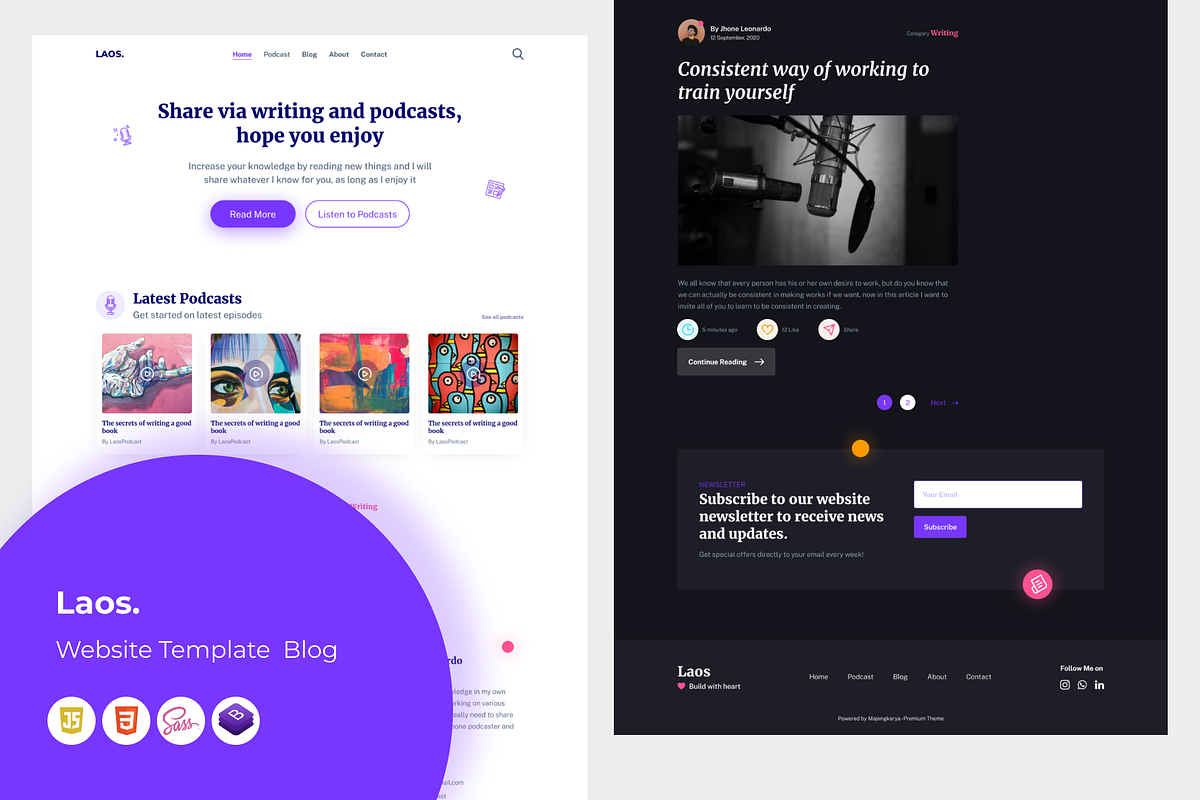 Laos - Personal Blog Template, a HTML Template by Minialis (Photo 1 of 2)