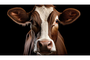 cattle cow portrait ai generated, an Animal Photo by pikepicture