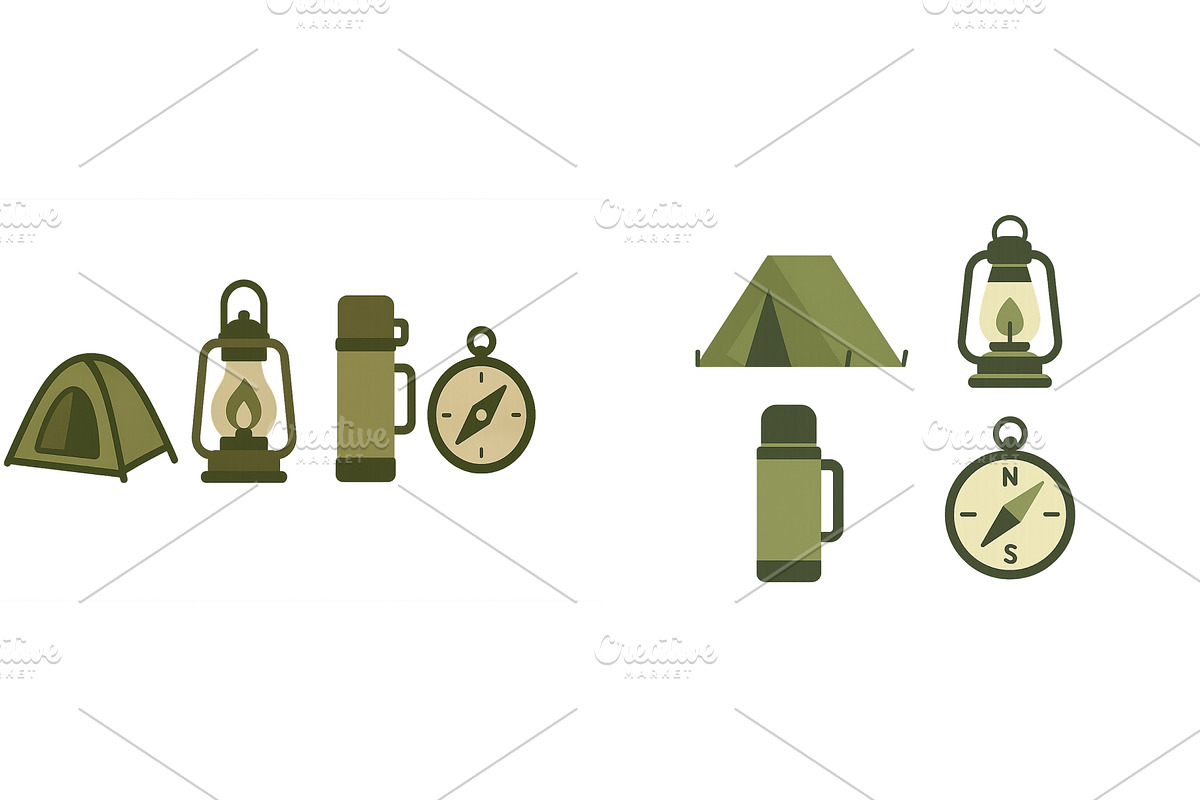 Camping gear and equipment including, an Illustration by ZinetroN
