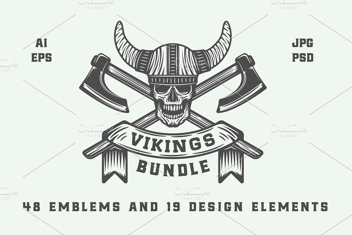 Vintage Vikings Bundle, a Branding & Logo Template by AkimD (Photo 1 of 7)