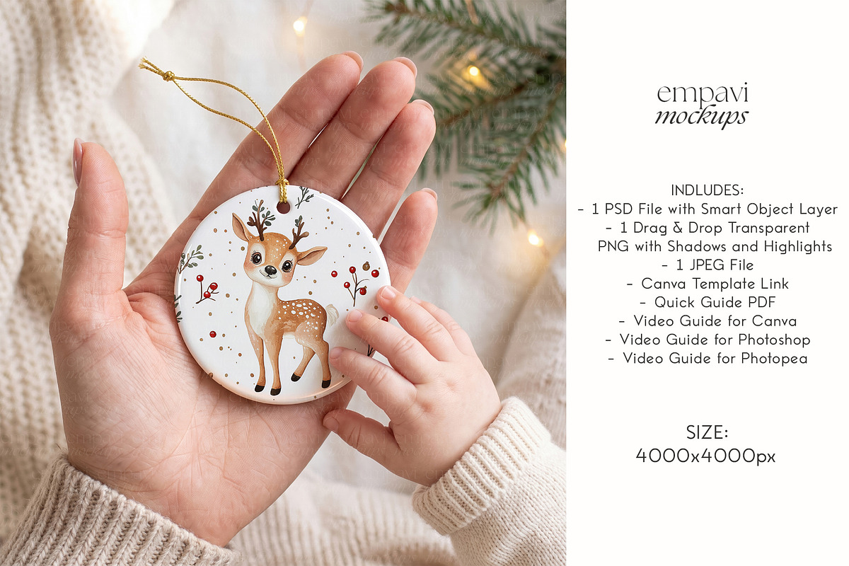 Ceramic Ornament Mockup, a Household Mockup by EmpaviMockups (Photo 4 of 6)