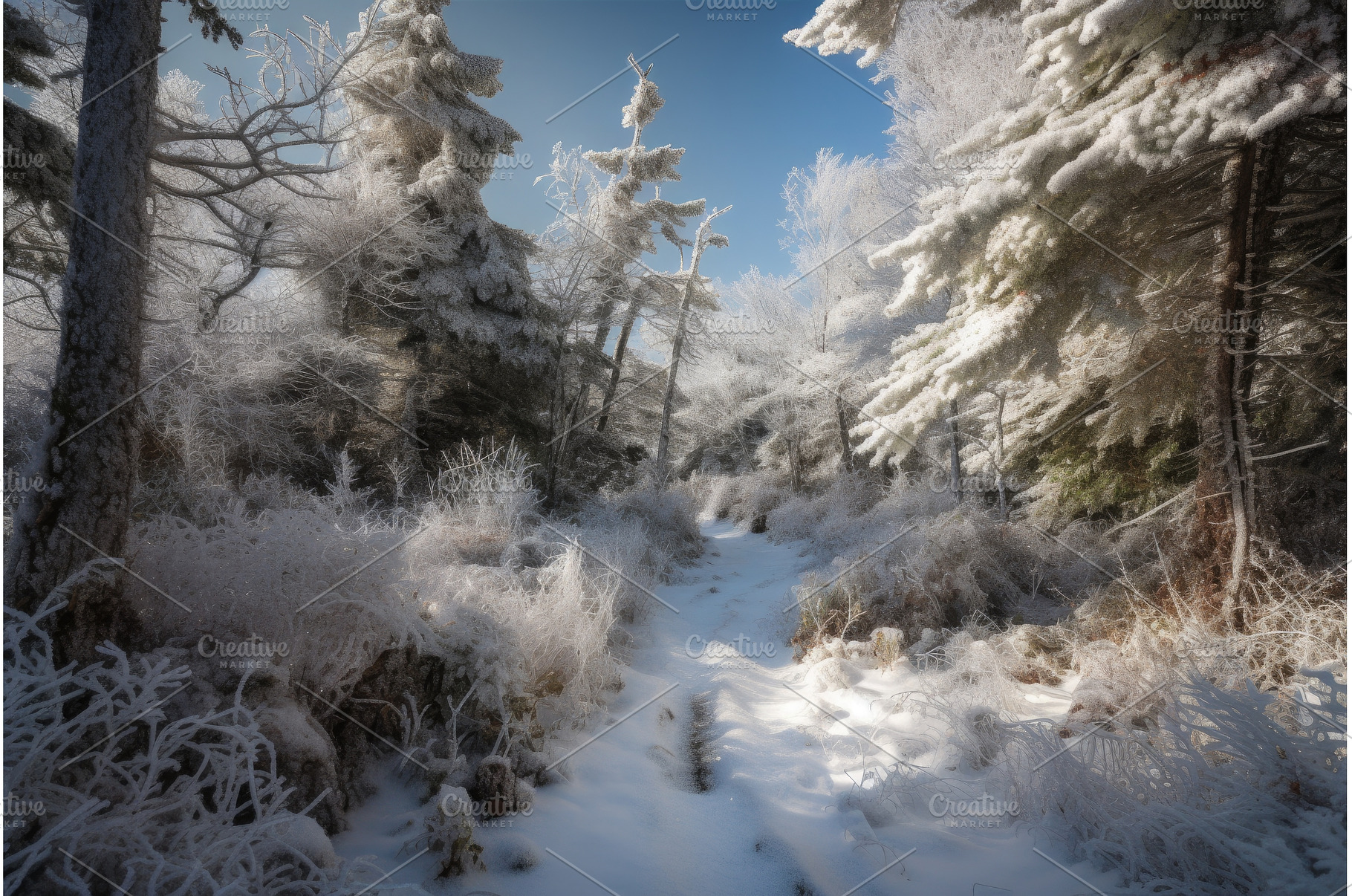 winter hiking trail, with fresh snow, a Nature Photo by Sergey Kotenev