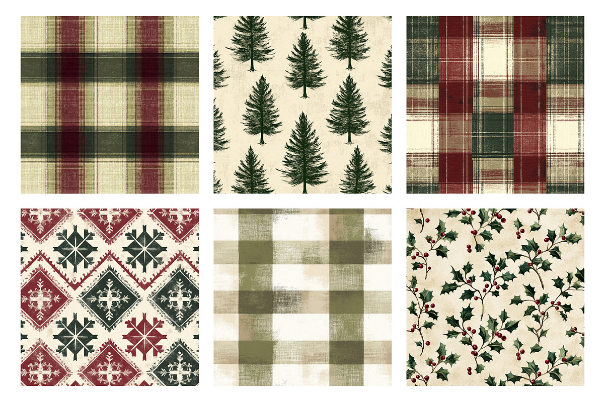 Cozy Christmas Digital Paper, a Pattern Graphic by SinaCreation (Photo 3 of 5)