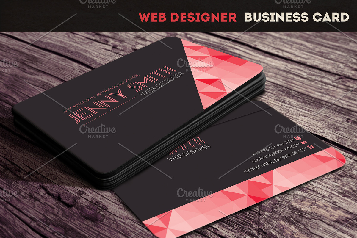 Web Designer Business Card, a Business Card Template by Moon Starer Studio