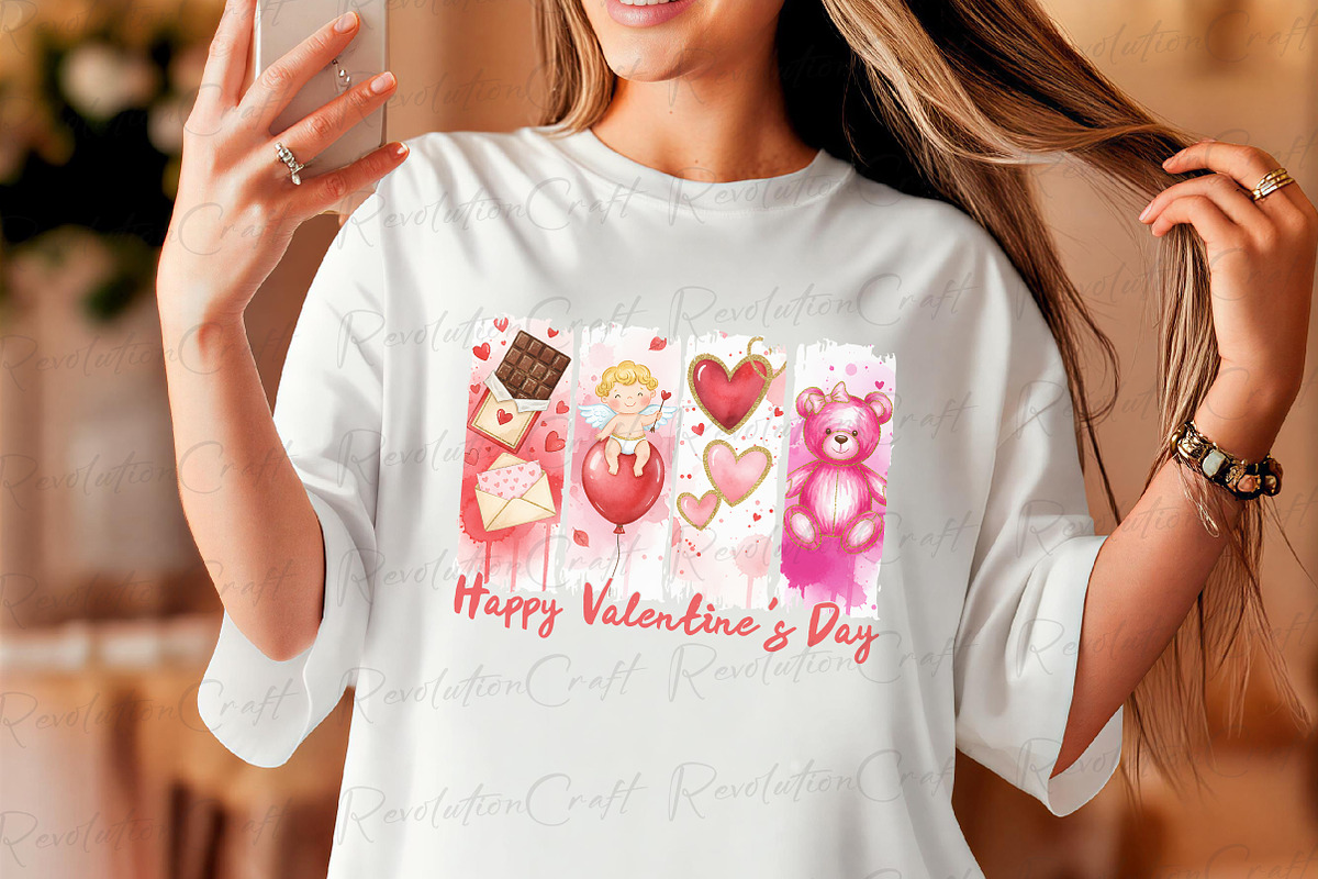 Happy Valentine's Day Brushstrok PNG, an Illustration by OK Design (Photo 4 of 4)