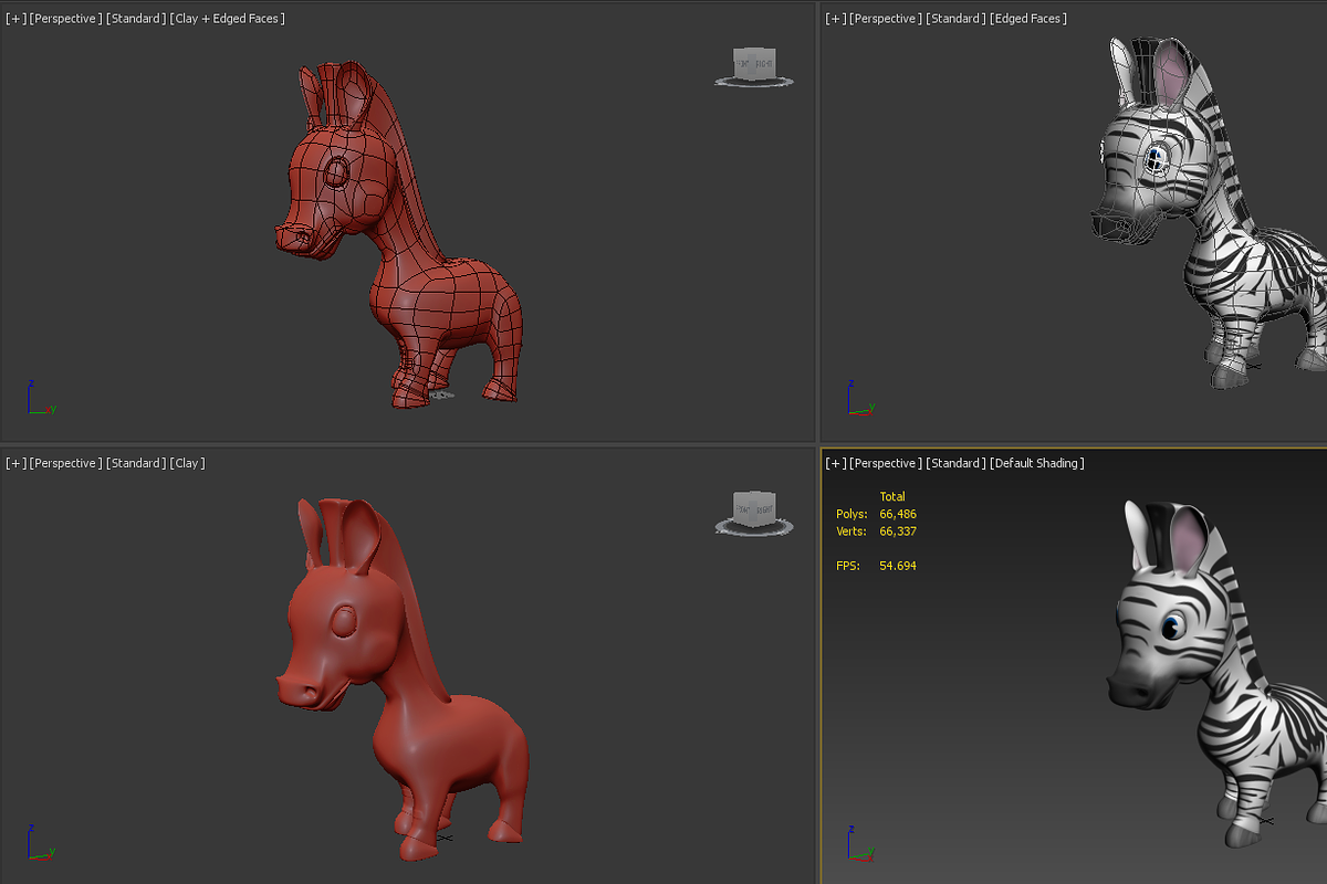 Rigged and Animated Cartoon Zebra, an Animal 3D Model by kjpargeterimages (Photo 3 of 5)