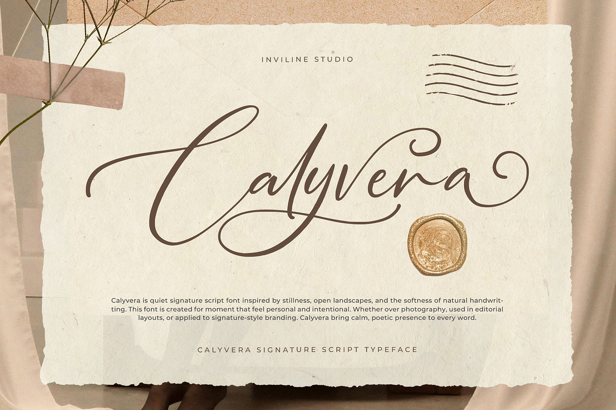Calyvera – Quiet Signature Script, a Script Font by Inviline.co (Photo 2 of 10)