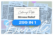 Stress Relief Coloring Pages BUNDLE, an Illustration by Pix Cafe (Thumbnail 1 of 13)