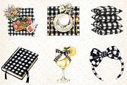 Luxury Black Gingham Summer Clipart, an Illustration by Libby Wishes (Thumbnail 3 of 6)