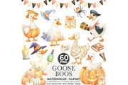 Silly Goose Halloween Clipart, an Illustration by CharmClipart (Thumbnail 1 of 8)