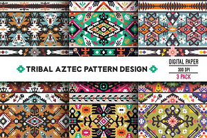 Collection Bright Aztec Patterns
