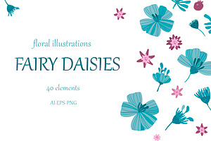 floral collection Fairy daisies, set