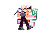 Social networks, media concepts set, a Technology Illustration by PaperTrident (Thumbnail 2 of 17)