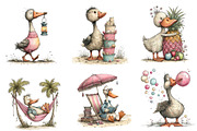 Whimsical Summer Goose Clipart Set, an Illustration by Dream Creation (Thumbnail 4 of 5)