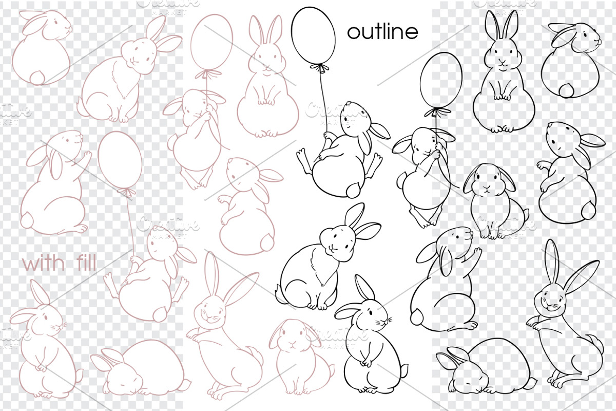 Funny rabbits., an Animal Illustration by maritime_m (Photo 3 of 13)