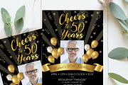 50th Birthday Invitation Black Gold, an Invitation Template by DreamsClipArt (Thumbnail 2 of 4)