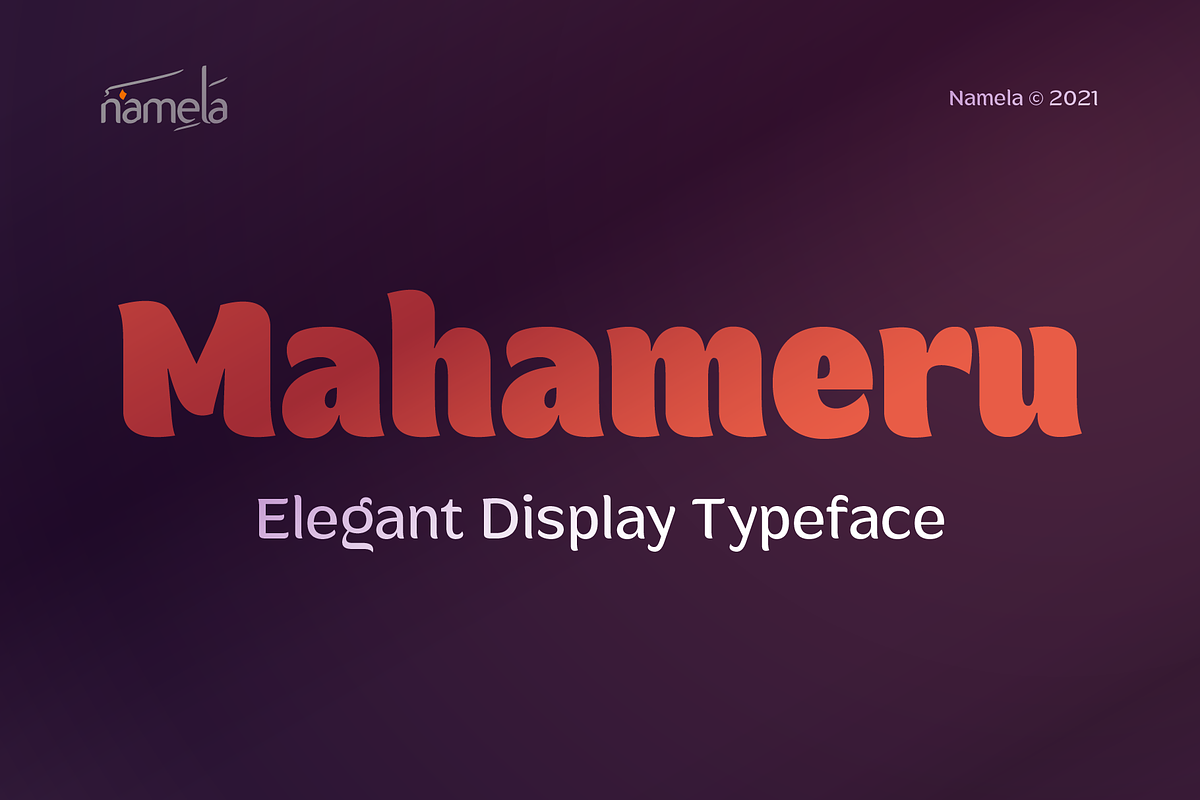 Mahameru Elegant Display Font Bold, a Sans Serif Font by Namela Studio (Photo 1 of 8)
