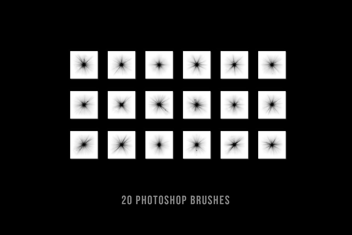 Radial Glow Burst Photoshop Brushes, a Brush Add-On by Walllow Creatives (Photo 3 of 3)