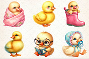 Watercolor Cute Little Ducks Clipart, an Illustration by Rose Art (Thumbnail 3 of 7)