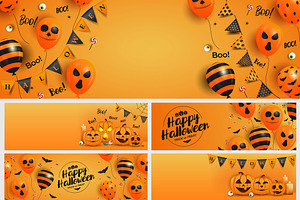 Happy Halloween Banner Template