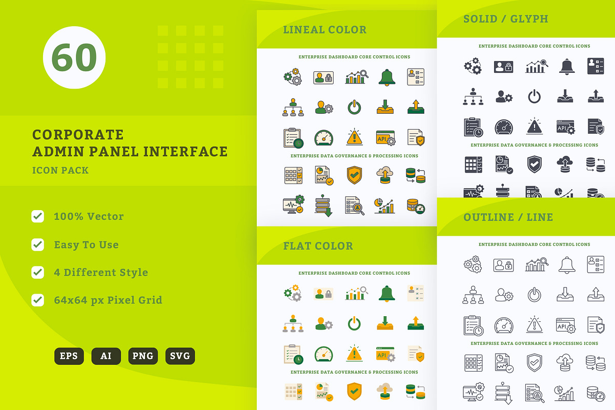 Admin Dashboard Icon Pack, an Icon by vexper (Photo 1 of 5)