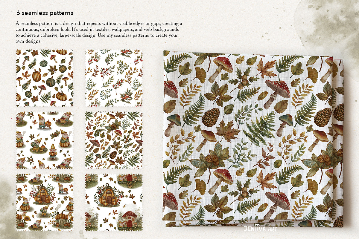 Cozy Autumn Gnomes & Pumpkin Clipart, a Decorative Illustration by Jenny Quince (Photo 3 of 11)