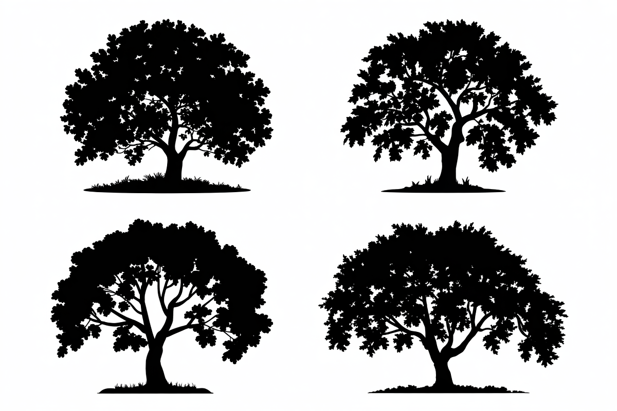Four unique tree silhouettes, design, an Illustration by Amazin_art (Photo 10 of 11)