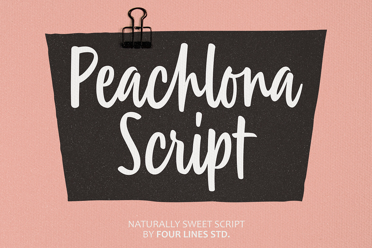 Peachlona Script – Naturally Script, a Handwritten Font by Four Lines Std. (Photo 1 of 10)