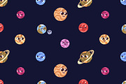 Cute planets set + seamless patterns, an Object Illustration by PaperTrident (Thumbnail 2 of 3)